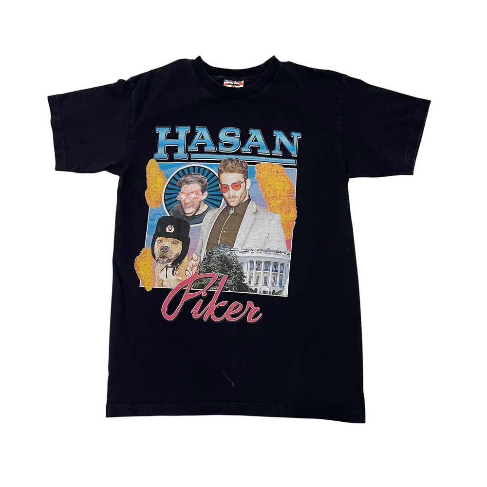Hasanabi Hasan Piker Union Made Graphic T-Shirt Black Medium Unisex USA Made